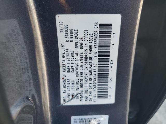 1HGCR2F84DA147158 - 2013 HONDA ACCORD EXL GRAY photo 12