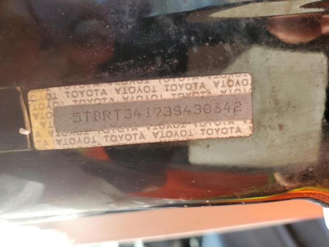 5TBRT34173S438642 - 2003 TOYOTA TUNDRA ACCESS CAB SR5 BLACK photo 12