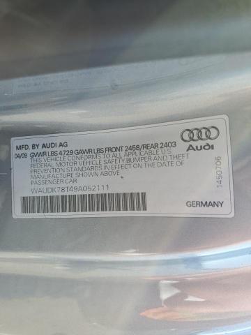 WAUDK78T49A052111 - 2009 AUDI A5 QUATTRO SILVER photo 10