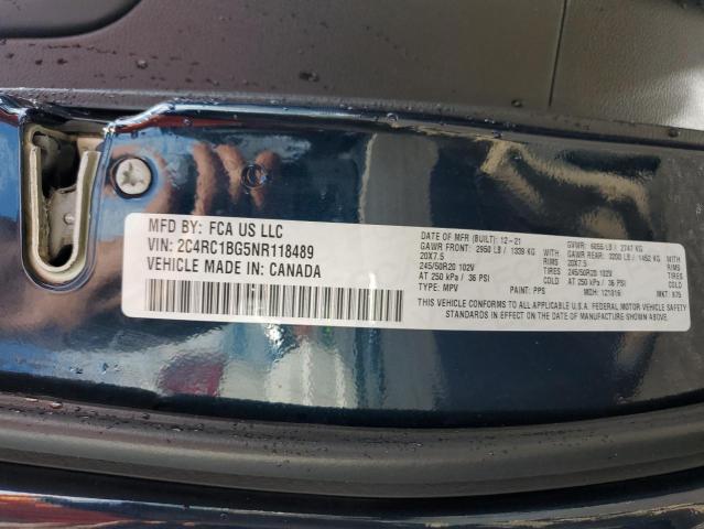 2C4RC1BG5NR118489 - 2022 CHRYSLER PACIFICA TOURING L BLUE photo 13