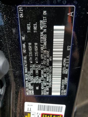 5TDGZRBHXMS116546 - 2021 TOYOTA HIGHLANDER XLE შავი ფოტო 14