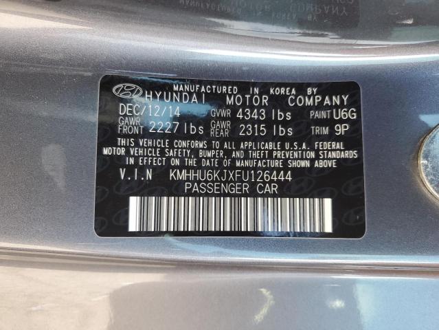 KMHHU6KJXFU126444 - 2015 HYUNDAI GENESIS CO 3.8L GRAY photo 12