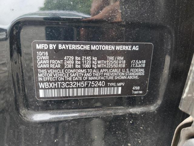 WBXHT3C32H5F75240 - 2017 BMW X1 XDRIVE28I BLACK photo 13