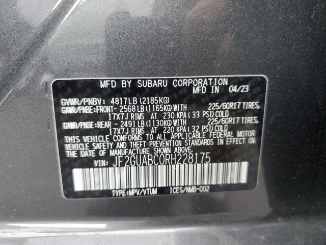 JF2GUABC0RH228175 - 2024 SUBARU CROSSTREK CHARCOAL photo 13