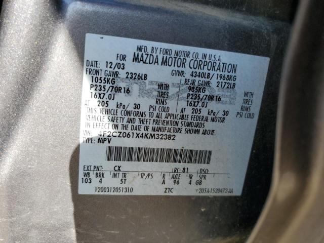 4F2CZ061X4KM32382 - 2004 MAZDA TRIBUTE ES 灰色 照片 13