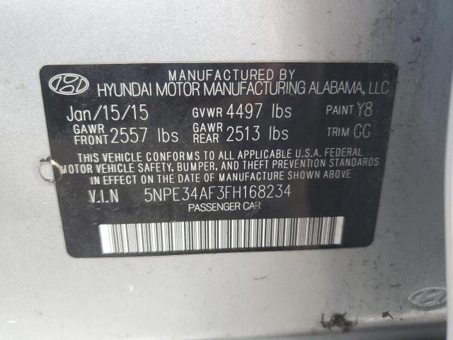 5NPE34AF3FH168234 - 2015 HYUNDAI SONATA SPORT SILVER photo 12