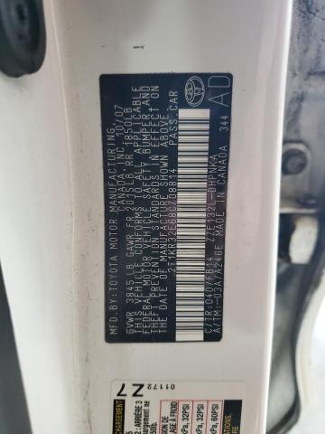 2T1KR32E68C708814 - 2008 TOYOTA COROLLA MA XR WHITE photo 12