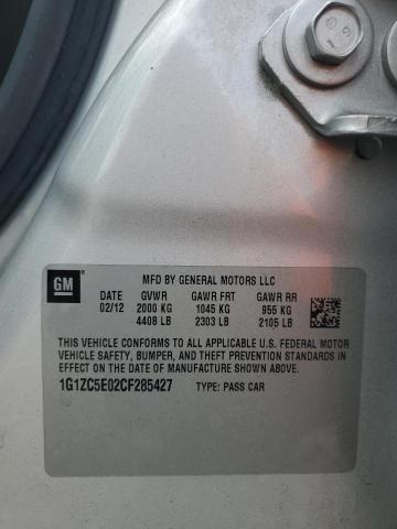 1G1ZC5E02CF285427 - 2012 CHEVROLET MALIBU 1LT 银色 照片 13