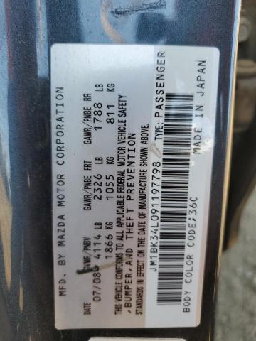 JM1BK34L091197798 - 2009 MAZDA SPEED 3 BLUE photo 12