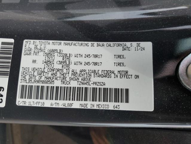 3TMLB5JN9RM080505 - 2024 TOYOTA TACOMA DOUBLE CAB GRAY photo 12