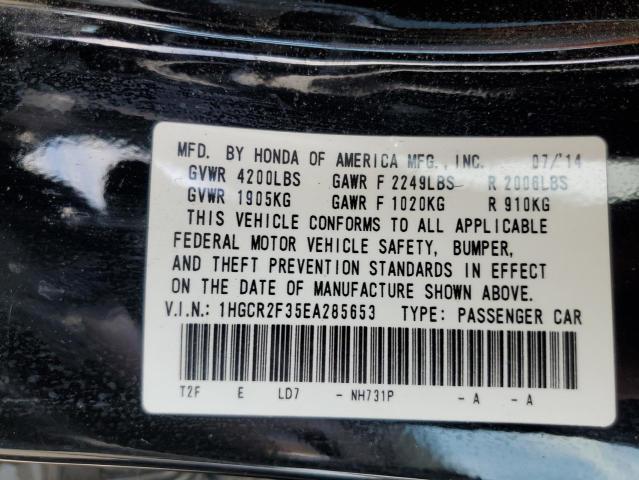 1HGCR2F35EA285653 - 2014 HONDA ACCORD LX BLACK photo 12