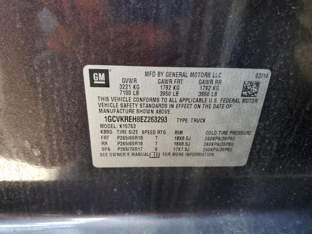 1GCVKREH8EZ263293 - 2014 CHEVROLET SILVERADO CHARCOAL photo 10