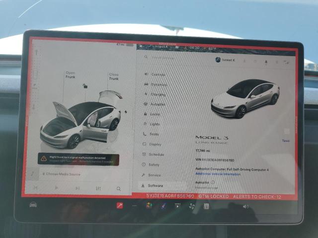 5YJ3E1EA0RF856760 - 2024 TESLA MODEL 3 Ağ foto 9