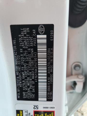 4T1G11AK2PU790143 - 2023 TOYOTA CAMRY SE NIGHT SHADE WHITE photo 12