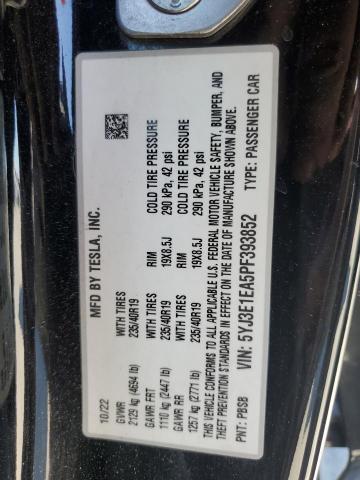 5YJ3E1EA5PF393852 - 2023 TESLA MODEL 3 Qara foto 12