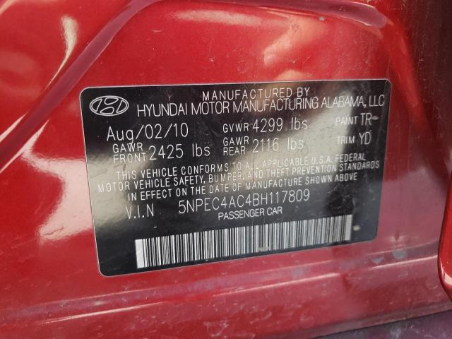 5NPEC4AC4BH117809 - 2011 HYUNDAI SONATA SE MAROON photo 12