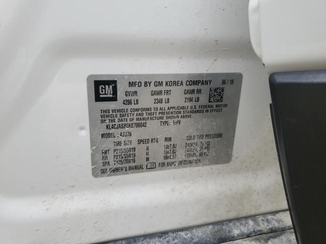 KL4CJASB5KB706042 - 2019 BUICK ENCORE PREFERRED أبيض صورة 13