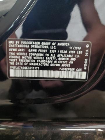 1VWLA7A36KC010171 - 2019 VOLKSWAGEN PASSAT WOLFSBURG BLACK photo 13