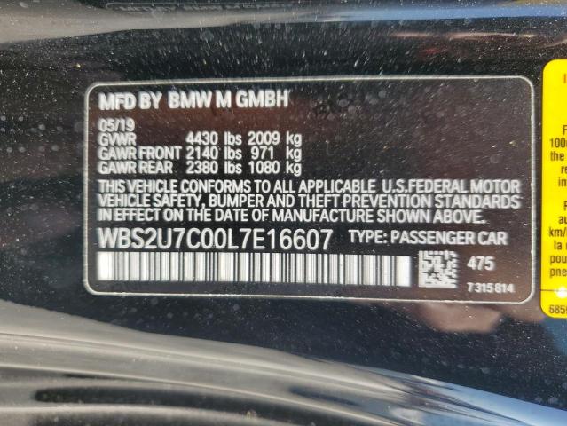 WBS2U7C00L7E16607 - 2020 BMW M2 COMPETITION BLACK photo 12