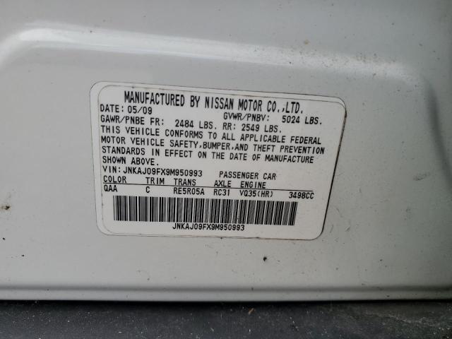 JNKAJ09FX9M950993 - 2009 INFINITI EX35 BASE WHITE photo 13