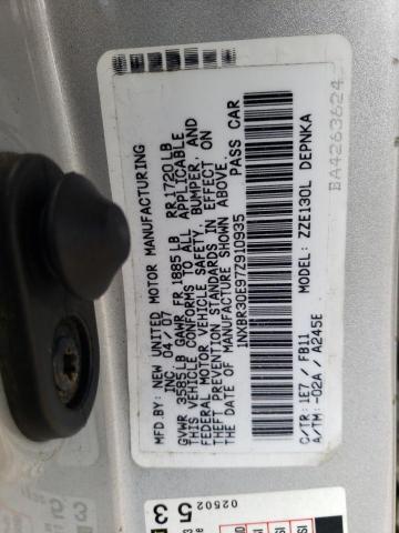 1NXBR30E97Z910935 - 2007 TOYOTA COROLLA CE SILVER photo 12