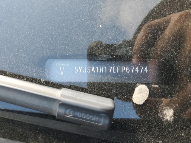 5YJSA1H17EFP67474 - 2014 TESLA MODEL S ლურჯი ფოტო 12