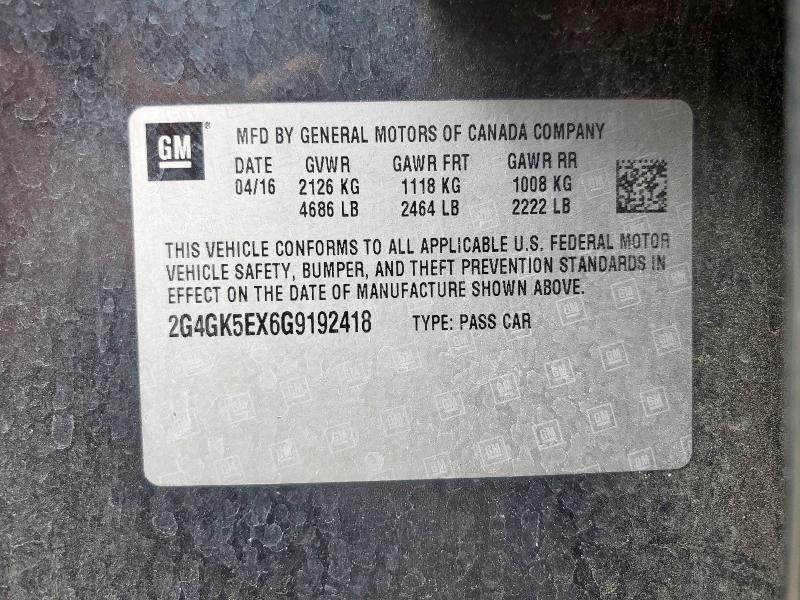 2G4GK5EX6G9192418 - 2016 BUICK REGAL GRAY photo 12