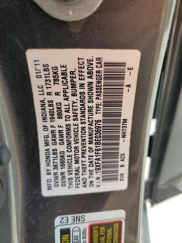 19XFA1F61BE036976 - 2011 HONDA CIVIC LX-S 灰色 照片 13