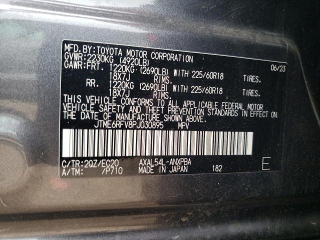 JTME6RFV8PJ030895 - 2023 TOYOTA RAV4 XSE CHARCOAL photo 12