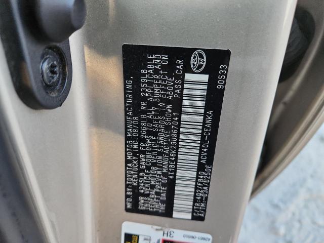4T1BE46K29U867041 - 2009 TOYOTA CAMRY BASE SILVER photo 12