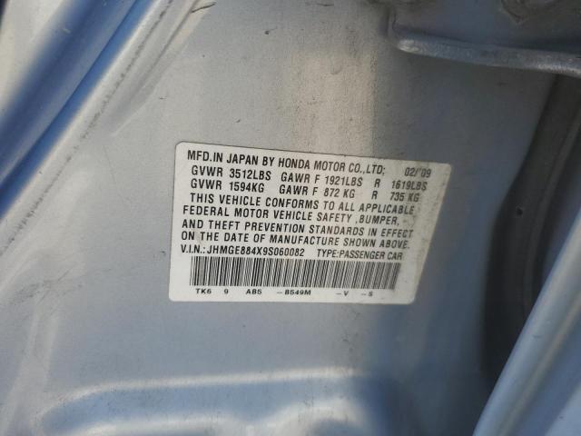 JHMGE884X9S060082 - 2009 HONDA FIT SPORT 蓝色 照片 12