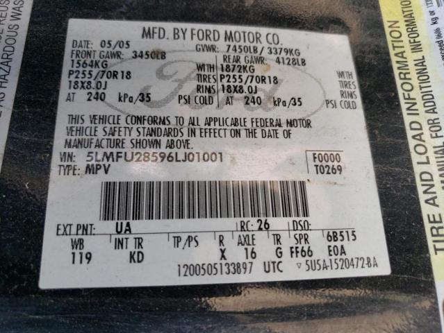 5LMFU28596LJ01001 - 2006 LINCOLN NAVIGATOR შავი ფოტო 13