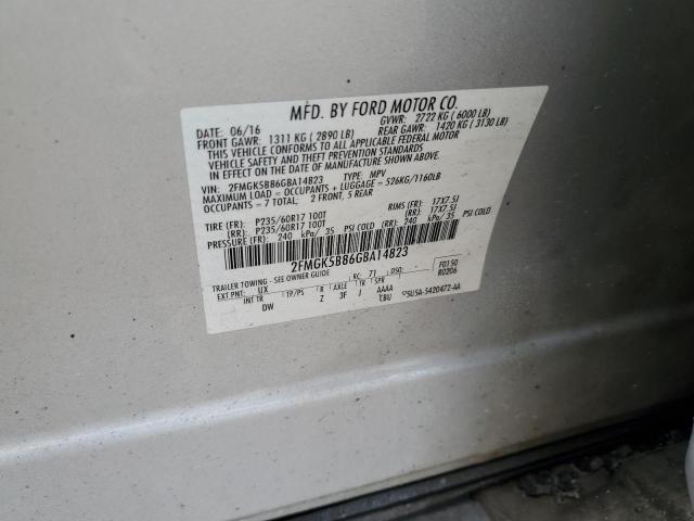 2FMGK5B86GBA14823 - 2016 FORD FLEX SE SILVER photo 13