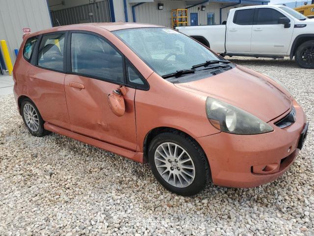 JHMGD37648S051059 - 2008 HONDA FIT SPORT ORANGE photo 4