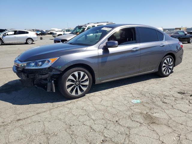 JHMCR6F30HC021754 - 2017 HONDA ACCORD HYBRID GRAY photo 1