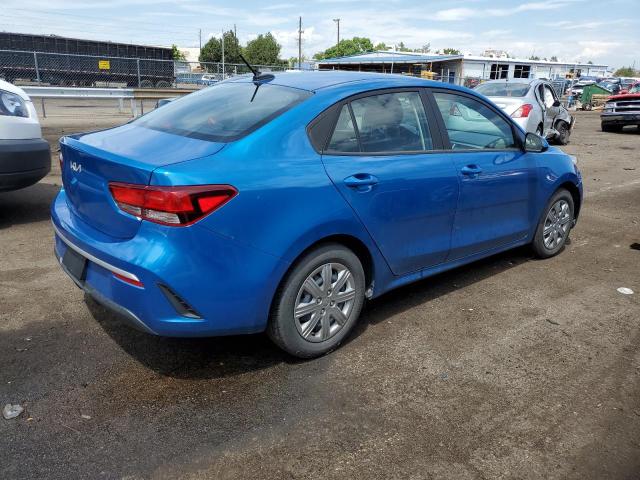 3KPA24AD9NE476933 - 2022 KIA RIO LX BLUE photo 3