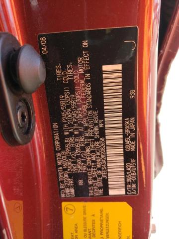 JTEES43A282082658 - 2008 TOYOTA HIGHLANDER SPORT RED photo 13