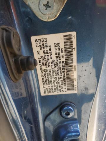 5J6YH28746L009200 - 2006 HONDA ELEMENT EX BLUE photo 13