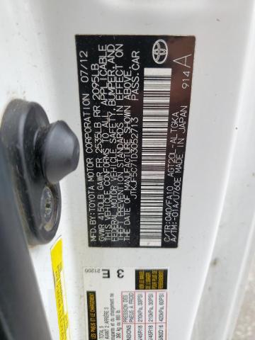 JTKJF5C71D3052713 - 2013 TOYOTA SCION TC თეთრი ფოტო 12