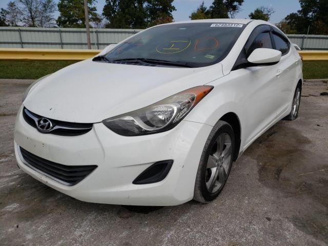 5NPDH4AE4DH372476 - 2013 HYUNDAI ELANTRA GLS WHITE photo 2