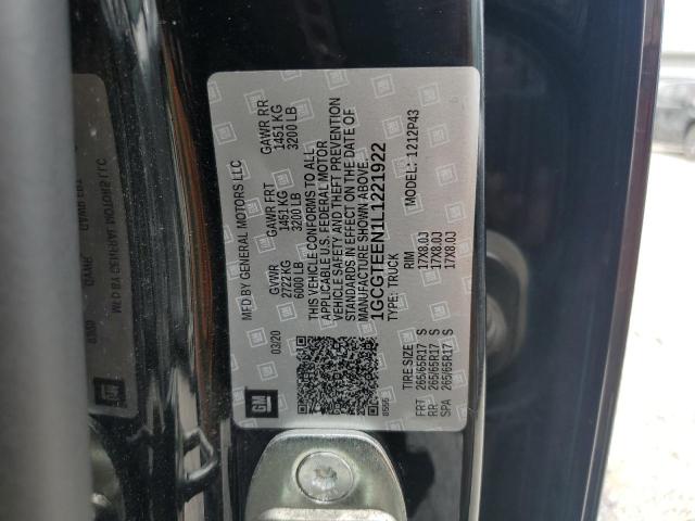 1GCGTEEN1L1221922 - 2020 CHEVROLET COLORADO ZR2 BLACK photo 12