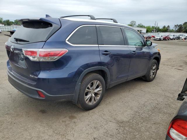 5TDJKRFH5ES013122 - 2014 TOYOTA HIGHLANDER XLE BLUE photo 3