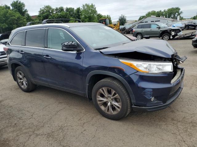 5TDJKRFH5ES013122 - 2014 TOYOTA HIGHLANDER XLE BLUE photo 4