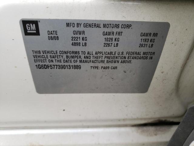 1G6DF577390131889 - 2009 CADILLAC CTS WHITE photo 12