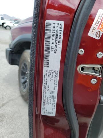 1C6RR7GTXNS156040 - 2022 RAM 1500 CLASS SLT 勃艮第红 照片 12