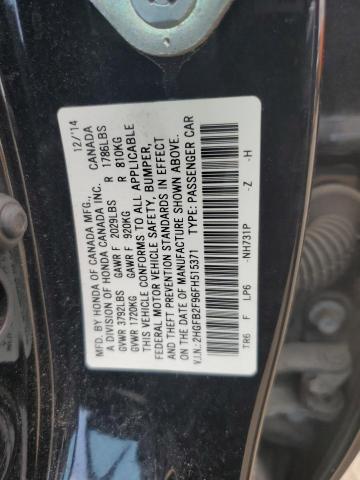 2HGFB2F96FH515371 - 2015 HONDA CIVIC EXL BLACK photo 12