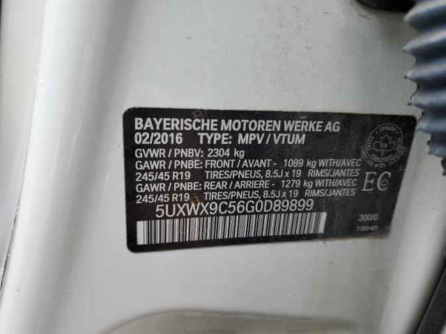 5UXWX9C56G0D89899 - 2016 BMW X3 XDRIVE28I WHITE photo 13