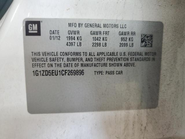 1G1ZD5EU1CF269896 - 2012 CHEVROLET MALIBU 2LT WHITE photo 12