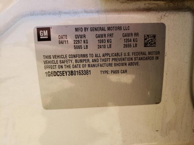 1G6DC5EY3B0163381 - 2011 CADILLAC CTS WHITE photo 13