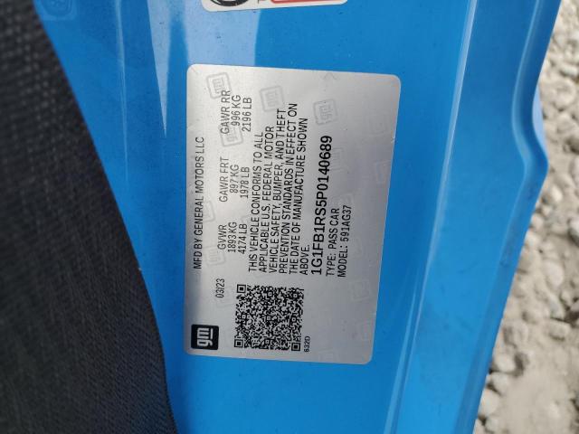 1G1FB1RS5P0140689 - 2023 CHEVROLET CAMARO LS BLUE photo 12